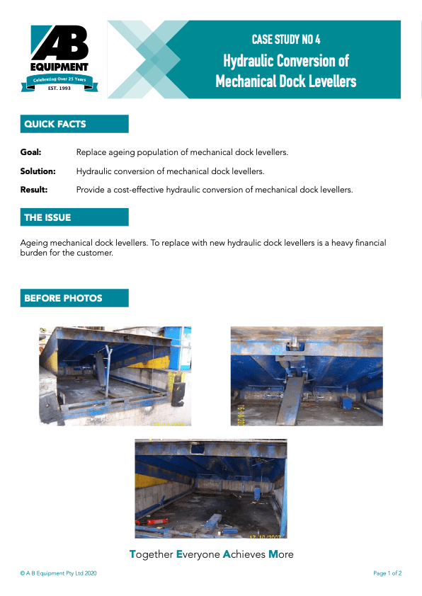 Hydraulic Conversion of Mechanical Dock Levellers